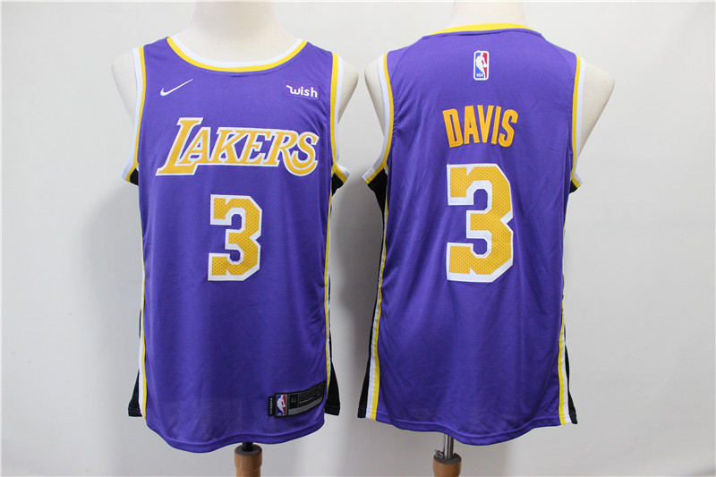 Men Los Angeles Lakers #3 Davis Purple Game Nike NBA Jerseys2